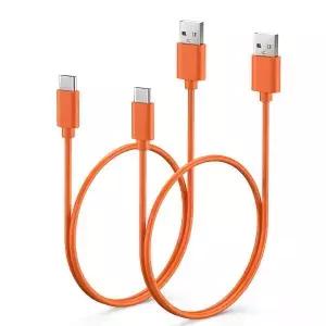 2024년 링 배터리 초인종용 2팩 USB C 전원 케이블 1.6피트 짧은 길이 도어 벨용 50cm 원형 충전 코드