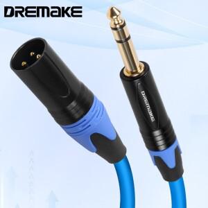 [호환품]DREMAKE 마이크 케이블 XLR 3핀-잭 6.5mm 리드 Aux 코드 TRS 6.35mm/6.5mm Male-XLR Male 코드(앰