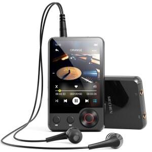 MECHEN D53 128GB 블루투스 MP3 플레이어 2.4인치 터치 스크린 블랙 | 음성 녹음기 FM 라디오 하이파이 스피커 512GB SD 카드 지원 컴팩트 디자인