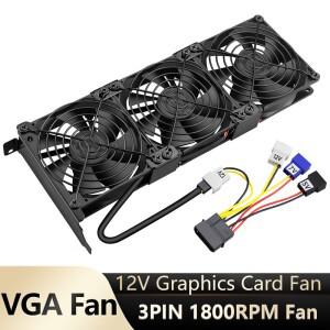 Gdstime CPU 쿨러 트리플 팬 92mm 냉각 히트싱크 초저소음 데스크탑 컴퓨터 섀시 PCI 그래픽 카드 9cm