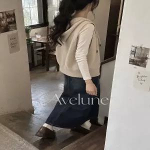 [꾸안꾸 ] 와플 니트 후드 집업 조끼 루즈핏 데일리