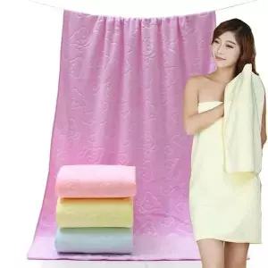 [콩심팥심]30수 극세사 바스타월 70cm x 140cm 핑크 대형 목욕수건