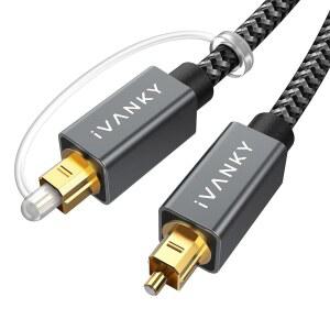 IVANKY 광 오디오 케이블 3.3FT TOSLINK 광섬유 S / PDIF 디지털 | 24K 금도금 꼬임 처리 CL3 등급 사운드바 TV용 삼성호환 xbox호환용 PS4 SONOS 홈 시네마 스테레오 토레이 오리지널 파이버 코어