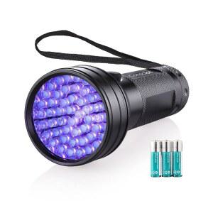 UV 플래시라이트 블랙라이트 CONSCIOT 51 LED 395NM 자외선 휴대용 토치 라이트 개/고양이 소변 건조 얼룩 빈대 수지 경화 반려동물 냄새 제거기와 호환