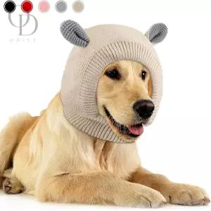 프렌다견 이어 머프 소음 보호 넥 14.96인치는 중형견에게 적합하며 반려견용 니트 진정 후드 불꽃놀이