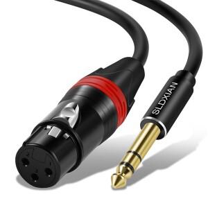 XLR 암 커넥터 - 1/4인치(6.35mm) TRS 스테레오 잭 케이블 3핀 밸런스드 인터커넥트 점퍼
