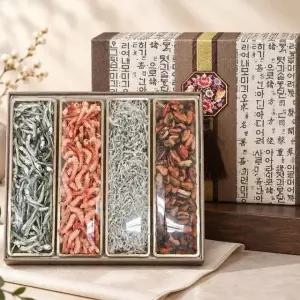 정성담은 건홍합 건멸치 건새우 선물세트 4종 850g 지리멸치 두절새우 말린홍합 부모님 추석선물 세트