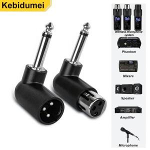 XLR 남성-6.35mm(1/4인치) 여성 어댑터 - 3핀 밸런스드 오디오 인터페이스 마이크 스피커 적합