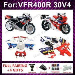 [호환품] VFR400R V4 NC30 페어링 키트 풀 세트 바이크 오토바이 페인트 바디워크 ABS 플라스틱 4개 수집