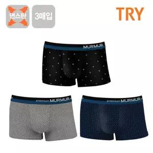 TRY 면스판 주니어 남성 아웃밴드 드로즈 팬티 3매입쥬니어사각세트 선물용남학생 디자인 고급 키즈 어린이