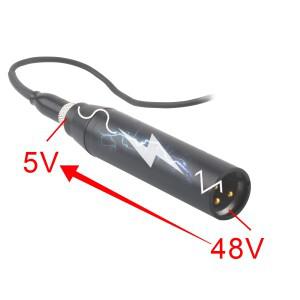 48V ~ 5V XLR 수 커넥터 변환기 3 4 핀 3.5MM 마이크 Lavalier 헤드셋 용 미니 메탈 플러그 악기 P2