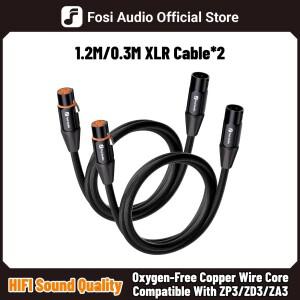 포시 오디오 0.3M 호환/1.2M XLR 케이블 남성-여성 2팩 캐논 호환 밸런스드 (ZA3 ZD3 ZP3 앰프 DAC 프리앰