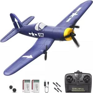 HAWK S WORK 3CH F4U Corsair RC 비행기 초보자를 위한 안정화된 워버드 6축 자이로 2.4GHz RTF 클래식