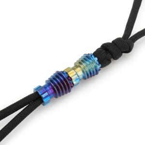 1PC 무작위 컬러 티타늄 스틸 칼 비즈 Paracord 우산 로프 코드 야외 EDC 펜던트 비드