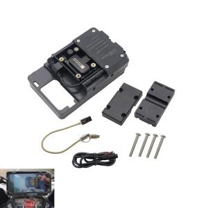 [호환품]블랙 모바일 폰 바이크 오토바이 내비게이션 브래킷 USB 충전기 R1200GS F800GS ADV CRF 1000L F75