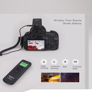 WTR-2 원격 셔터 카메라 인터벌로미터 타이머 장시간 노출 전구 모드용 무선 타임랩스 컨트롤러 HDR 자동
