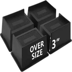 한이화 4팩 침대 라이저 3인치 대형 가구용 중량용 소파 테이블 Dorm Twin XL 책상 프레임용 최대 6