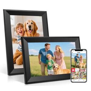 10.1인치 스마트 WIFI 디지털 사진 액자 - 휴대폰에서 로드 가능 | 1280X800 IPS LCD 터치 스크린 액자 사진/동영상 공유 및 무료 앱으로 축하 메시지 전송 가족을 위한 선물