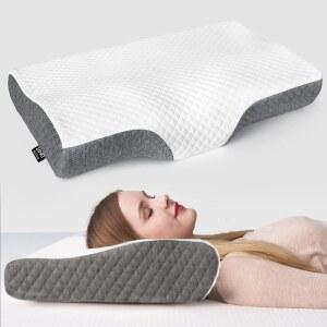목 를 위한 ZAMAT 메모리 폼 베개 조절 가능한 인체공학적 경추 수면용 세탁 커버가 있는 정형외과용 침대 베개 옆 등 배 수면용