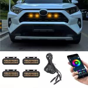 토요타 RAV4 PHEV 차량용 LED 프론트 그릴 라이트 픽업 오프로드용 주간 주행등 휠 아이브로우 램프 12V