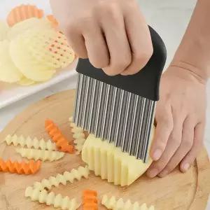 밤 까는 기계 탈피기  스테인레스 스틸 감자 칩 슬라이서 반죽 야채 과일 Crinkle 물결 모양의 주방 나이프