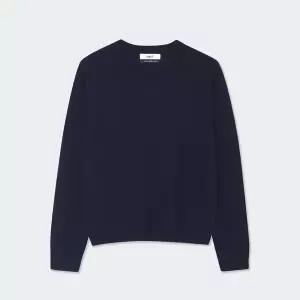 [UNIT](대전신세계)캐시미어 베이직 브이넥 클로버 풀오버 (UFKKVN42ZC-NAVY)