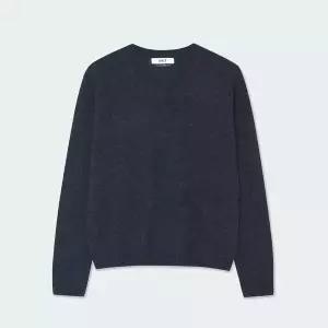[UNIT](대전신세계)캐시미어 베이직 브이넥 클로버 풀오버 (UFKKVN42ZC-CHARCOAL)