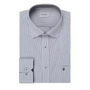 [롯데백화점]예작 FW 이지케어 화이트 배색카라 스트라이프 스판 일반핏 셔츠 (YJFFBR132WH)