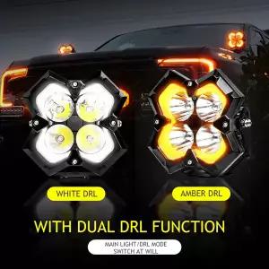 120W LED 자동차 주행등 5인치 백색 및 황색 DRL 콤보 빔 12V 12000LM 보조 등 큐브 라이트 4x4 오프로드용