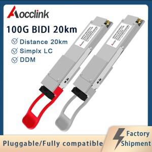 단일 광섬유 LC 100G BIDI 20km QSFP28 양방향 광 트랜시버 모듈 Tx1270nm Rx1330nm Cisco Mellanox Arista