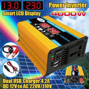 4000W 수정 정현파 전력 인버터 DC 12V에서 AC 110V/220V로, RV용 LCD 디스플레이가 있는 스마트 차량용 변