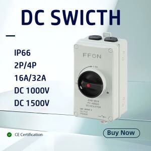 PV DC 1200V 16A 32A 태양광 회전식 핸들 절연기 스위치 디스커넥터 방수 야외용