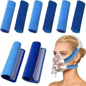 8팩 CPAP 스트랩 커버 통기성 헤드기어 마스크 범용 및 재사용 가능한 편안한 부드러운 패브릭 페이스 패드