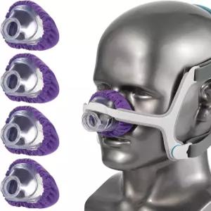 N20 마스크 쿠션 재사용 가능한 커버와 호환되는 4팩 CPAP 라이너 편안함 보라색