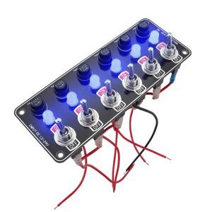 자동차 3/6 갱 로커 스위치 패널 캠핑 보트 RV 밴 요트 트럭 액세서리 빛으로 12V/24V 교체 가능 퓨즈 홀더