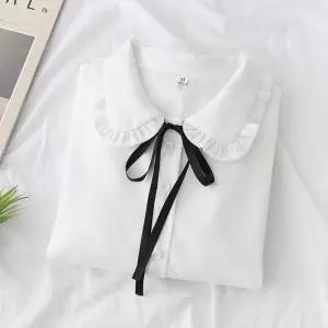 프릴카라블라우스 초등생 졸업셔츠 여아 긴팔 봄가을 블라우스 합창복 단체 행사 연주회 졸업 입학 사진