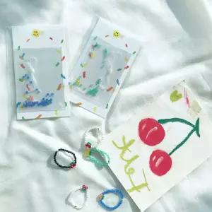체리 비즈 반지 만들기 세트 DIY 키트 5type/우정 링 패션반지 a-WD5CDD2