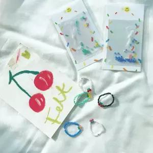 체리 비즈 반지 만들기 세트 DIY 키트 5type/우정 링 패션반지 t-AA11B
