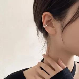 국내제작 로즈골드 실버 큐빅 미니 링 이어커프 여성 데일리 포인트 귀찌 이어커프 귀찌