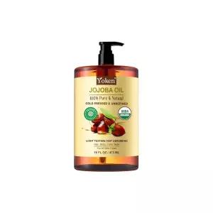 Yoken 유기농 호호바 오일 473.2ml(16온스), USDA 인증 냉압착 스킨 케어