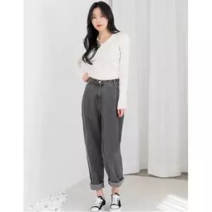 여자 오버핏 배기 청바지 데님 팬츠 와이드 블랙진 일자 부츠컷 여성청바지DJW-JEA-SHSSGWJ22D-그레이-R1