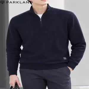 [파크랜드]BY 파크랜드 네이비 골지 집업 터틀 밑단시보리 티셔츠_SH