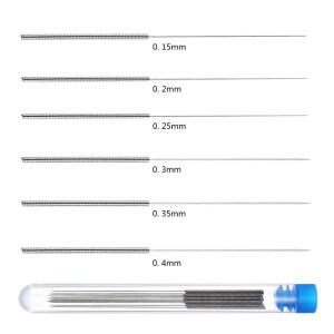 10ps 스테인레스 스틸 청소 바늘 노즐 0.2/0.3/0.4mm MK8 E3D 프린터 부품