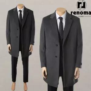 [롯데백화점]레노마 익일출고+양말 FW 26년신상 최고급 캐시미어 그레이 체스터 코트 RSDIBH92AJD