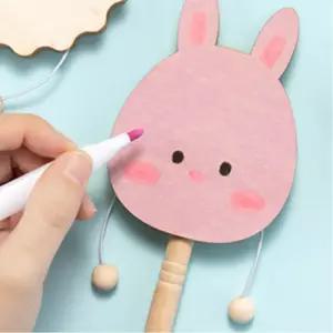 귀여운 토끼 색칠하기 흔들이북 소고 만들기 리듬악기만들기 초등DIY 완구 diy