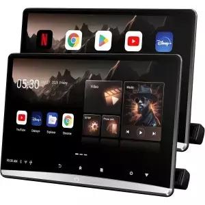 Seventour 12.4인치 4K Android 13 카 TV 헤드레스트 모니터 페어 듀얼 링크 터치 스크린 뒷좌석
