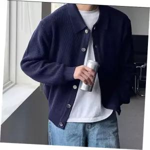 3컬러 남성 캐주얼 심플 카라넥 가디건 자켓