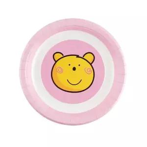 곰팅이 접시 18cm 핑크 6개입/종이/파티/생일/행사/잔치/피크닉/캠핑/간식/디저트/케이크/간식용/소풍용