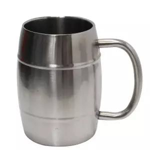스텐레스 이중 쪼끼잔 스텐 물컵 음료 머그컵 텀블러 맥주 카페 술잔 커피 (450ml)
