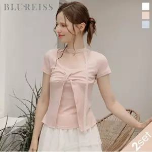 블루레이스 [2SET]레이스 포인트 트임 티셔츠+타이_B6M3TS9711